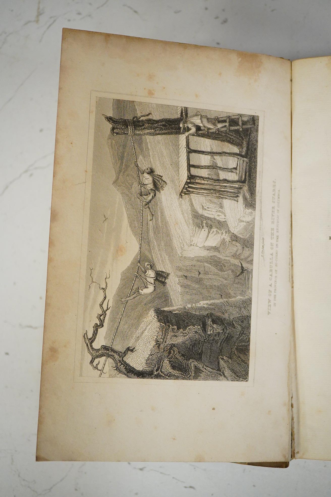 Hamilton, Col. J.P. - Travels through the Interior Provinces of Columbia. 1st edition, 2 vols. 7 plates and a folded map; contemp. half calf and marbled boards, gilt panelled spines with green and red labels, sm. cr.8vo.
